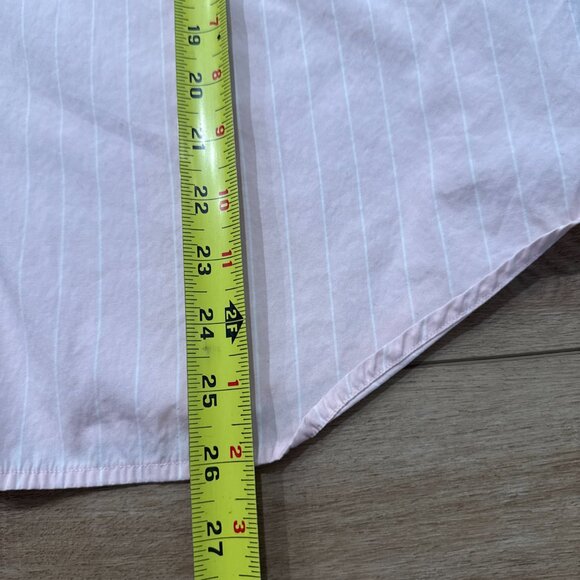 Lauren Ralph Lauren Women’s Pink Pin Stripe Pearl Button Down Collar Shirt Sz XL - Picture 5 of 12